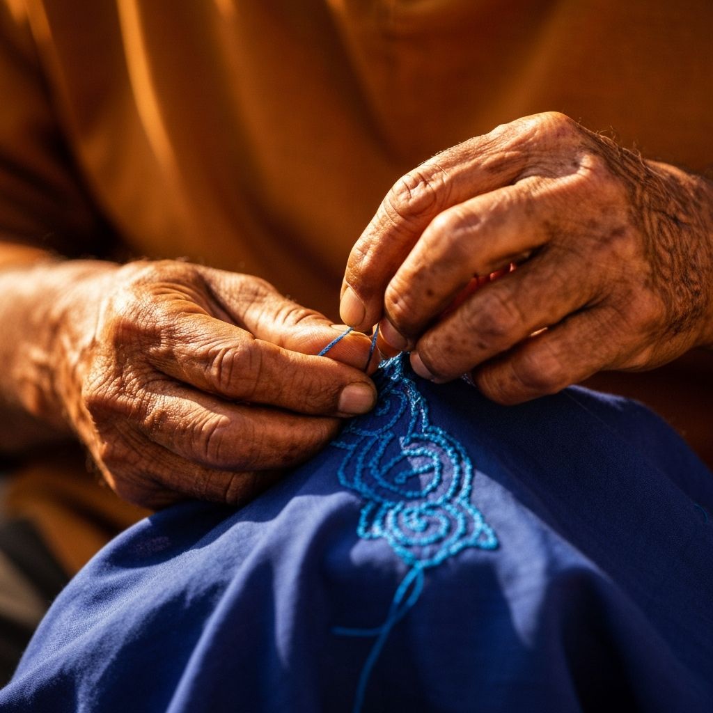 Artisan hands creating traditional craft