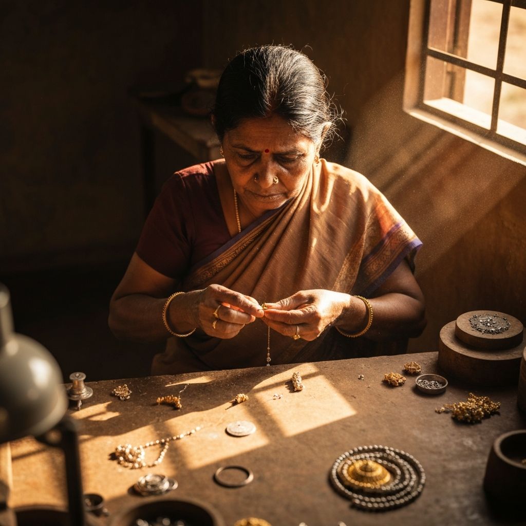 Artisan crafting traditional jewellery